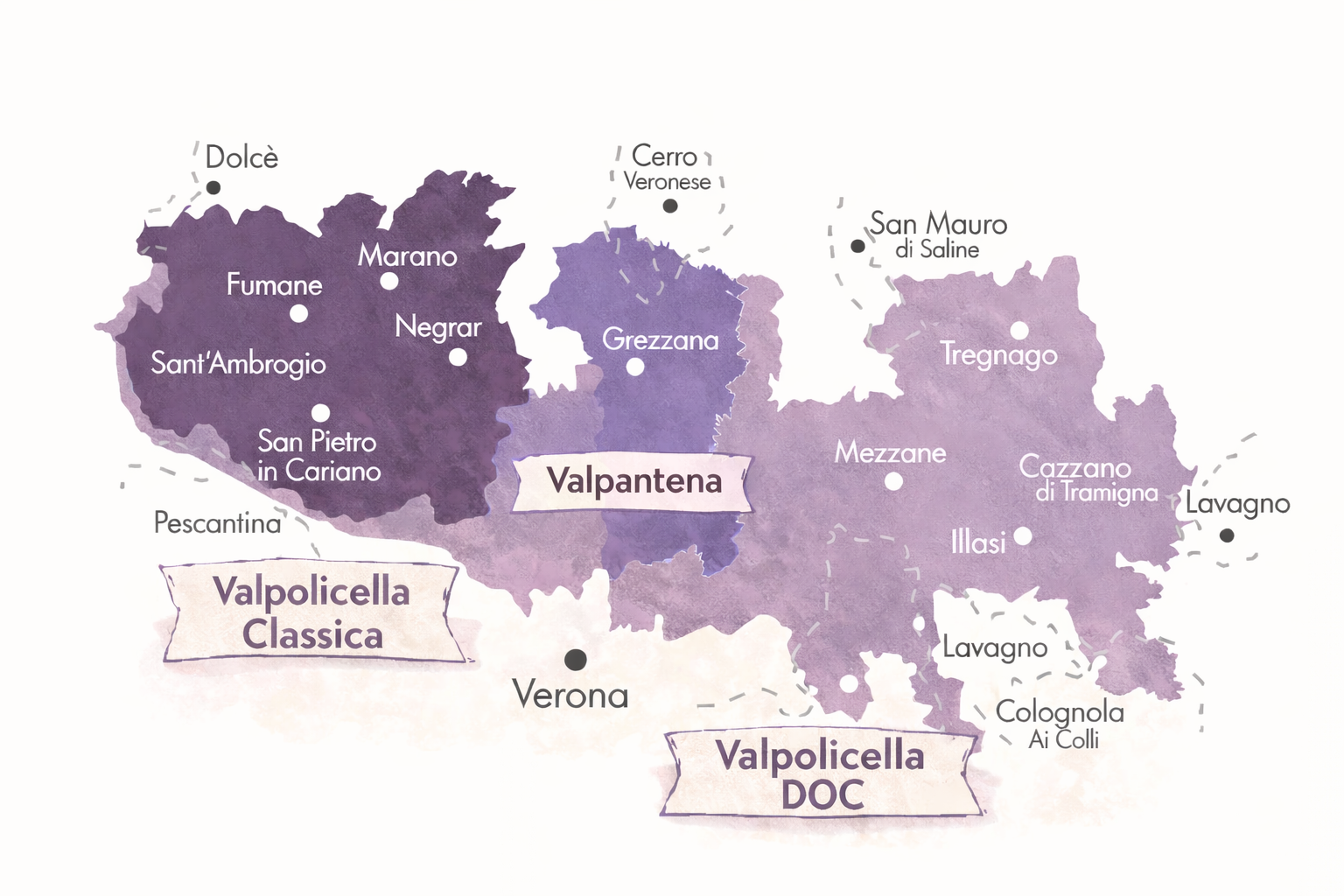 valpolicella_areas Map Illustration of the different areas of Valpolicella