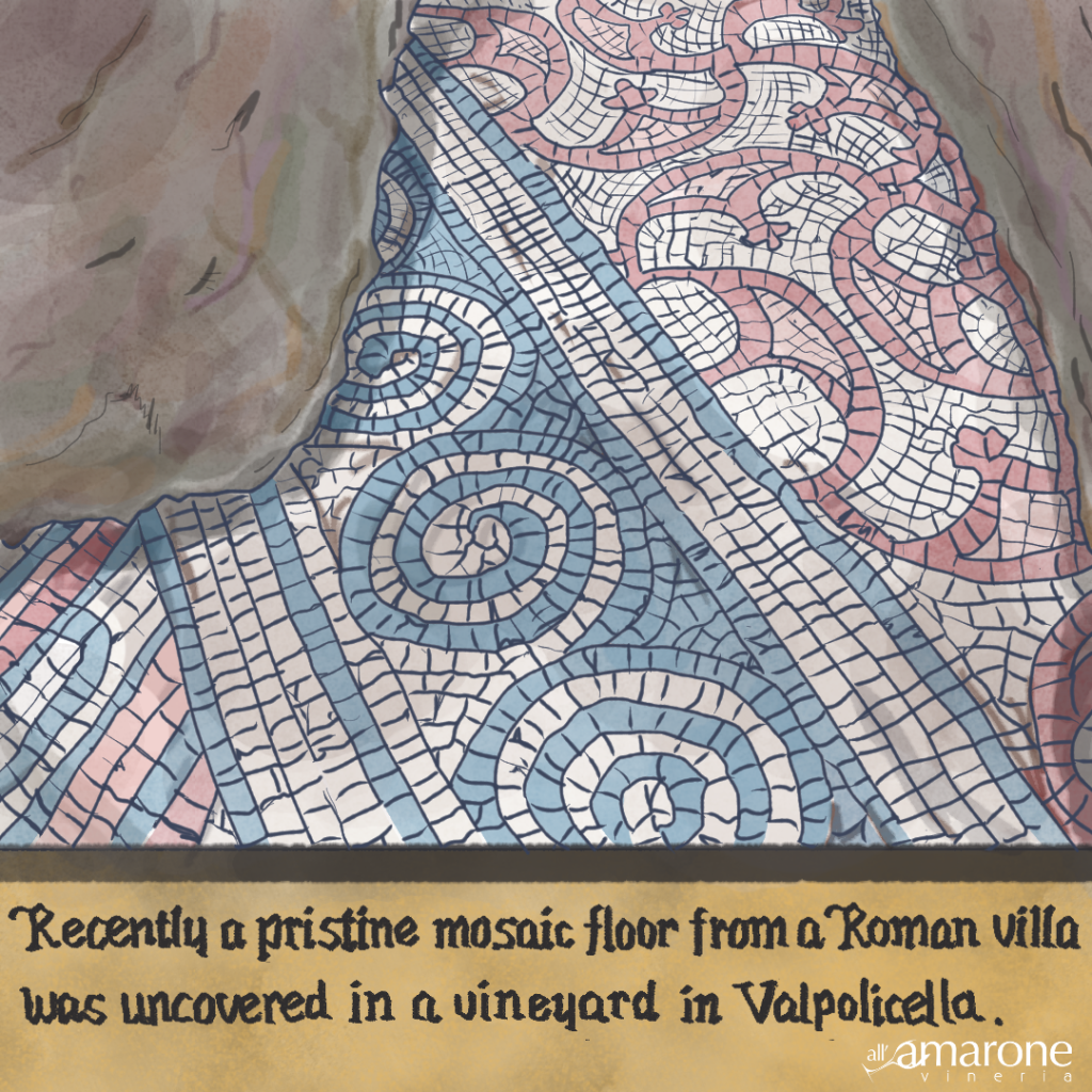 Mosaic under Valpolicella vineyard