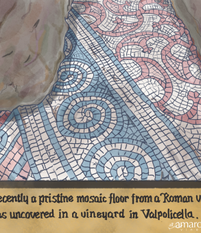Mosaic under Valpolicella vineyard